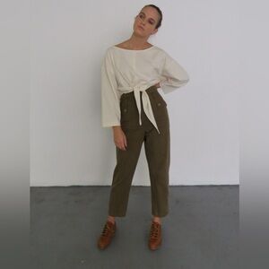 Ilana Kohn Huxie Pant in Green Canvas Size 6